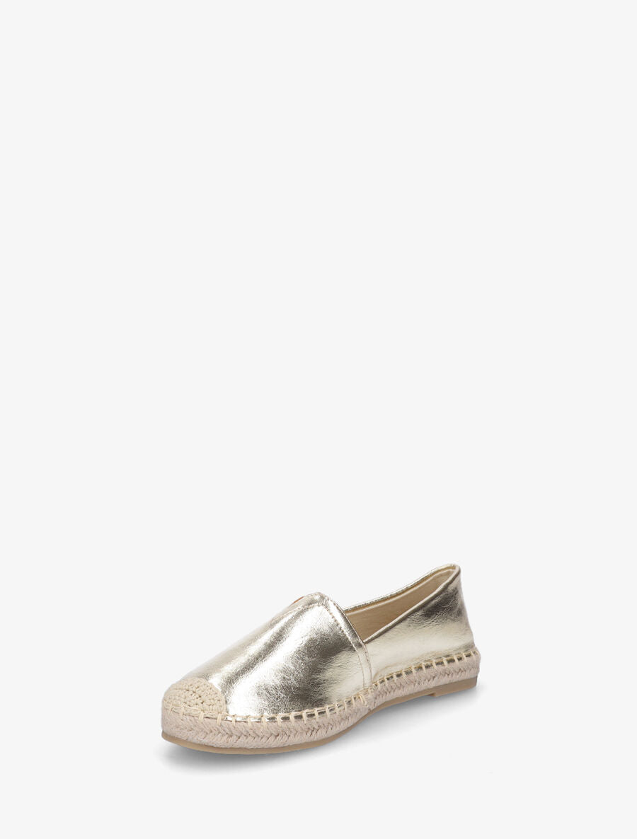 Espadrilles plates en simili nacré - Or - 3