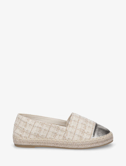 Espadrilles plates effet tweed - Beige - 1