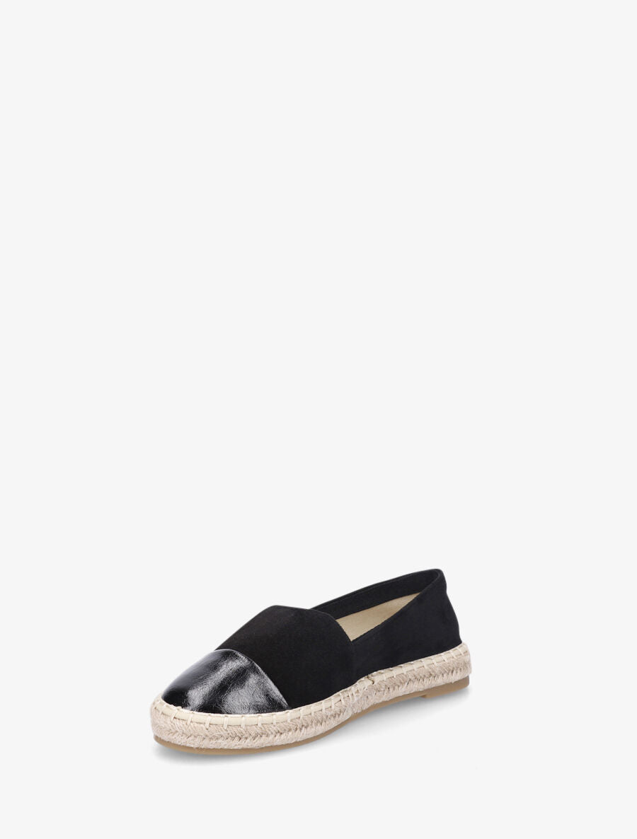 Espadrilles en suédine et simili - Noir - 3