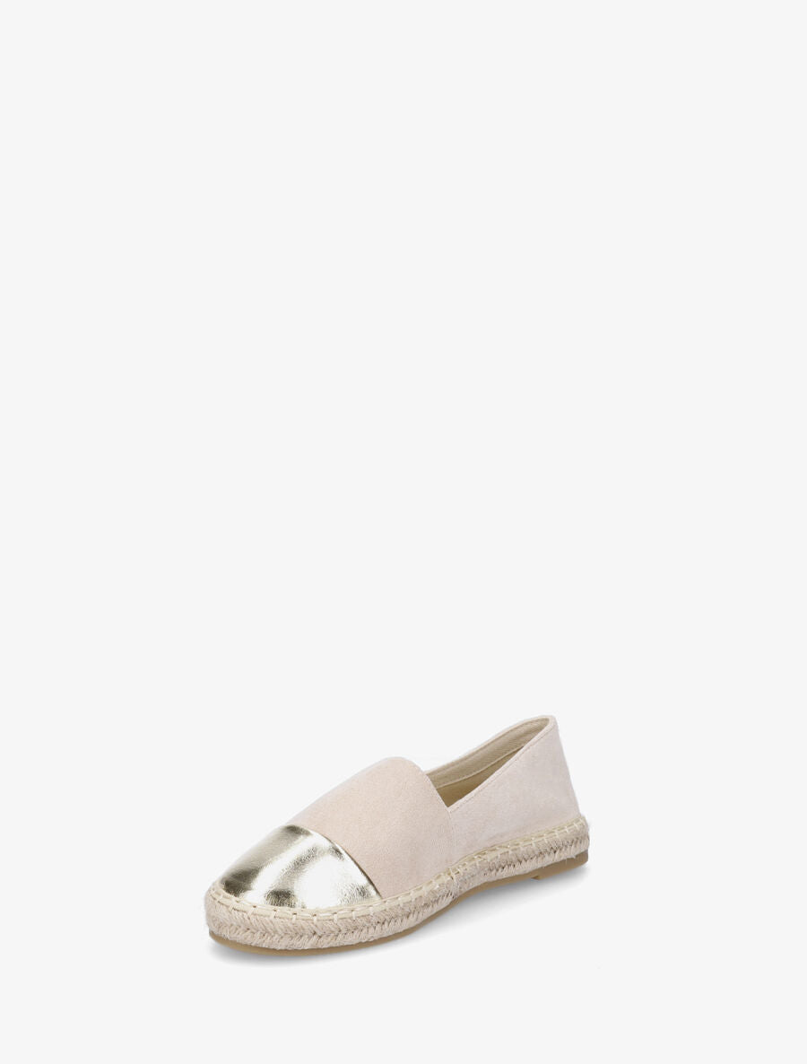 Espadrilles en suédine et simili - Beige - 3