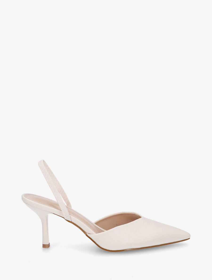 Escarpins à bouts pointus et bride élastiquée - Beige - 5
