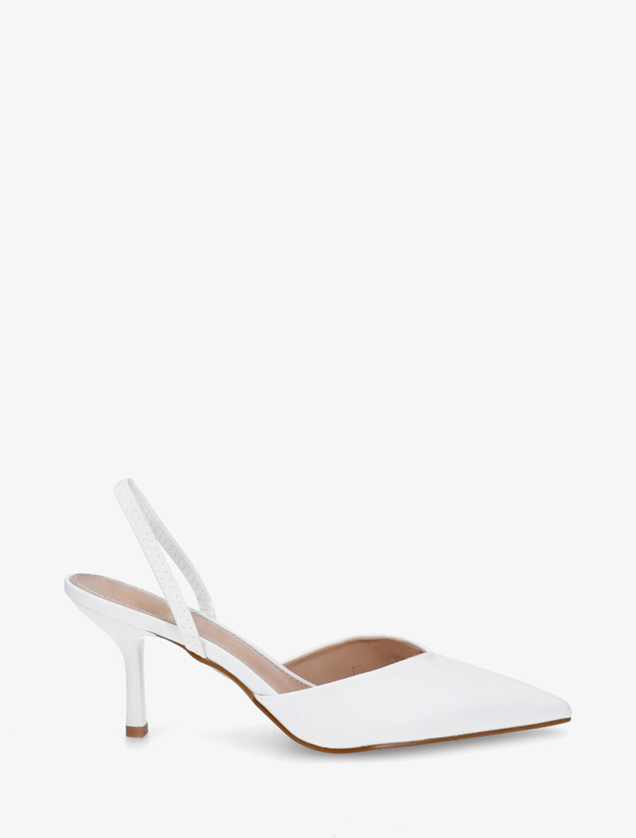 Escarpins à bouts pointus et bride élastiquée - Blanc - 5