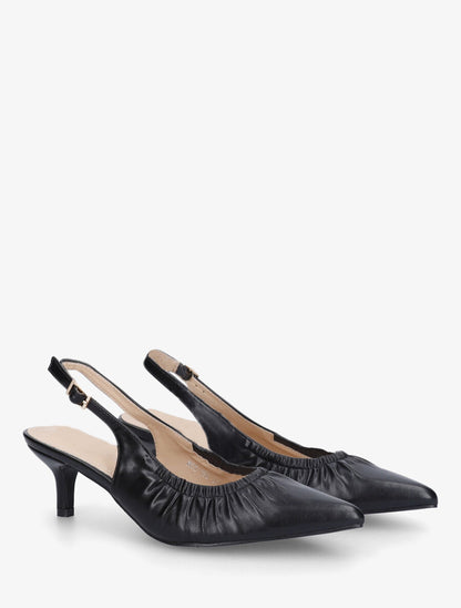 Escarpins froncés bouts pointus - Noir - 4