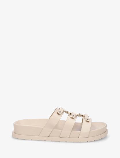 Claquettes cloutées style spartiates - Beige - 1