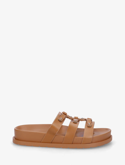 Claquettes cloutées style spartiates - Camel - 5