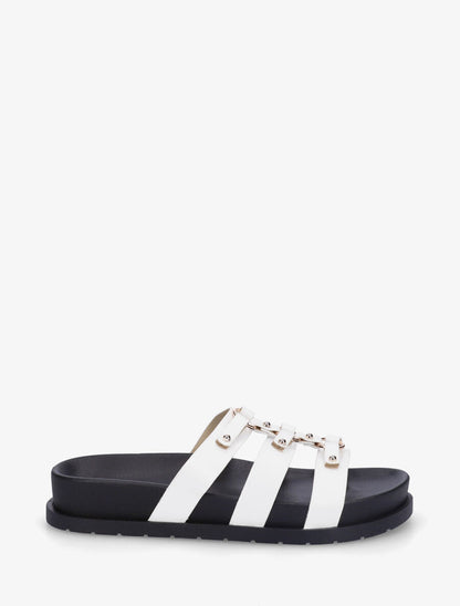 Claquettes cloutées style spartiates - Blanc - 1