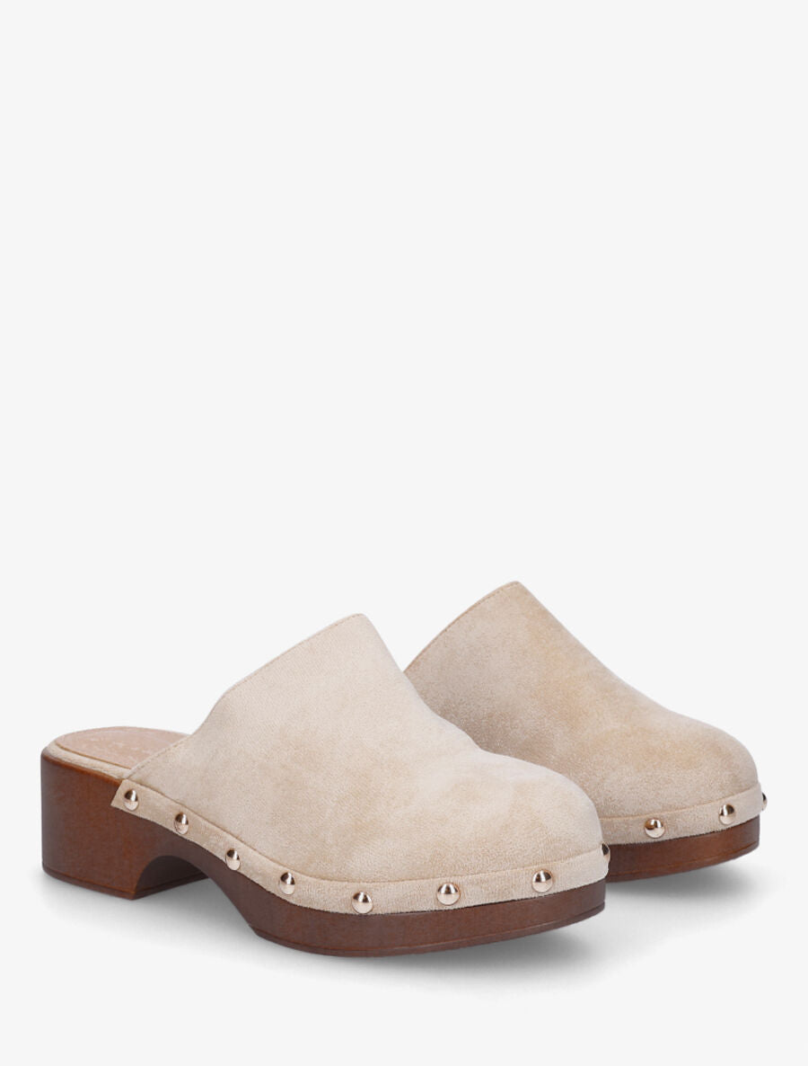Sabots en suédine - Beige - 4