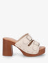 Mules style sabot à double brides à boucle - Beige - 1