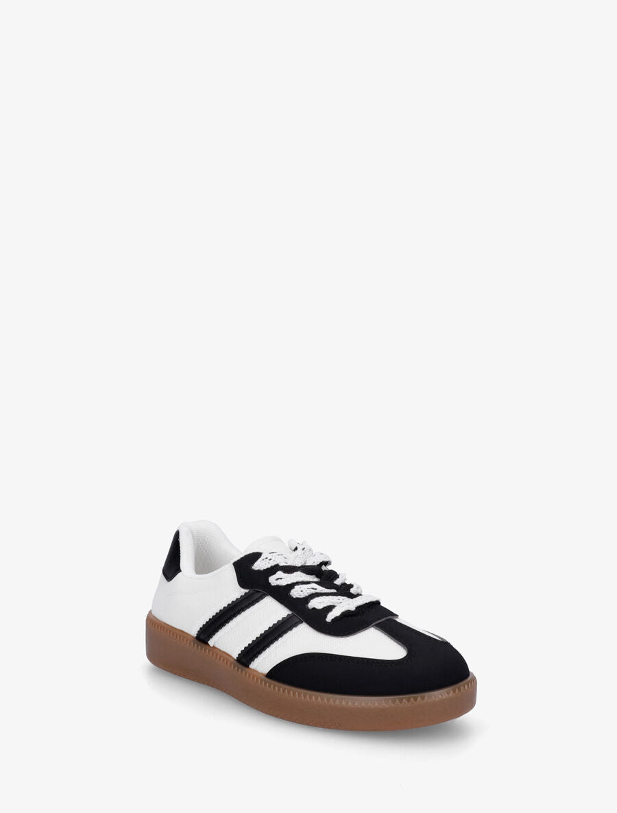 Sneakers en mesh et semelle en caoutchouc - Noir - 2