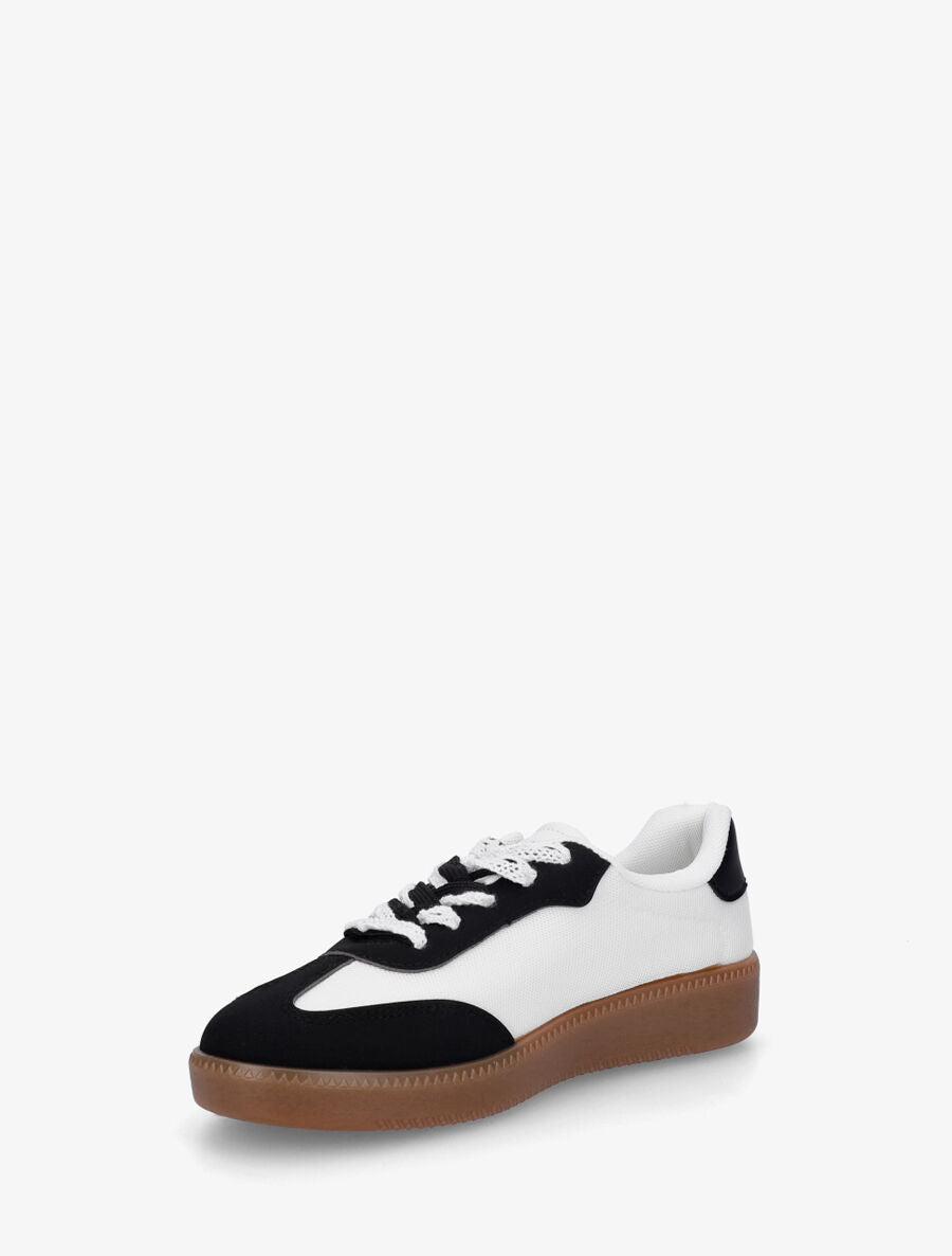 Sneakers en mesh et semelle en caoutchouc - Noir - 3