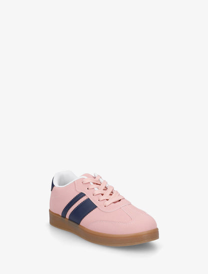 Sneakers color block à bandes contrastantes - Rose - 2