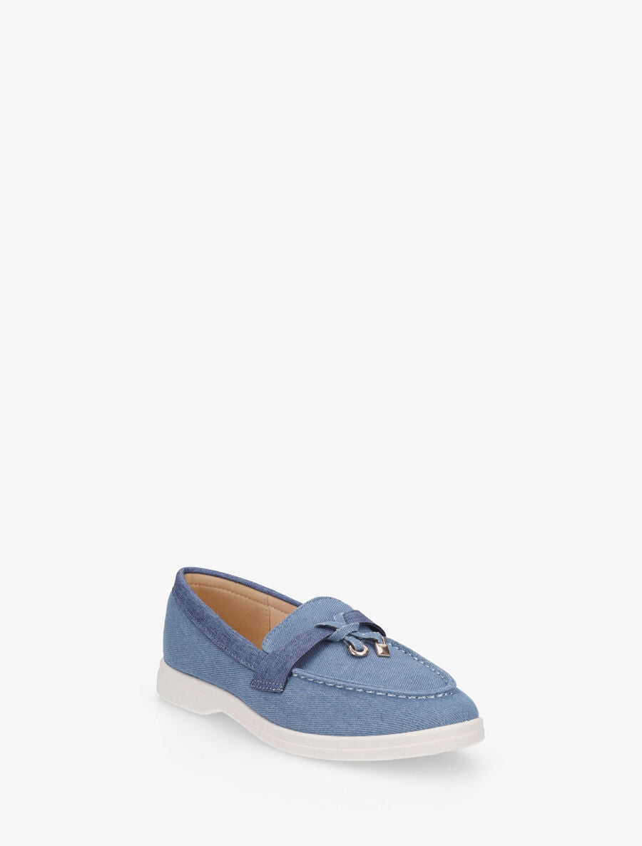 Mocassins plats à empiècement métal - Bleu - 2
