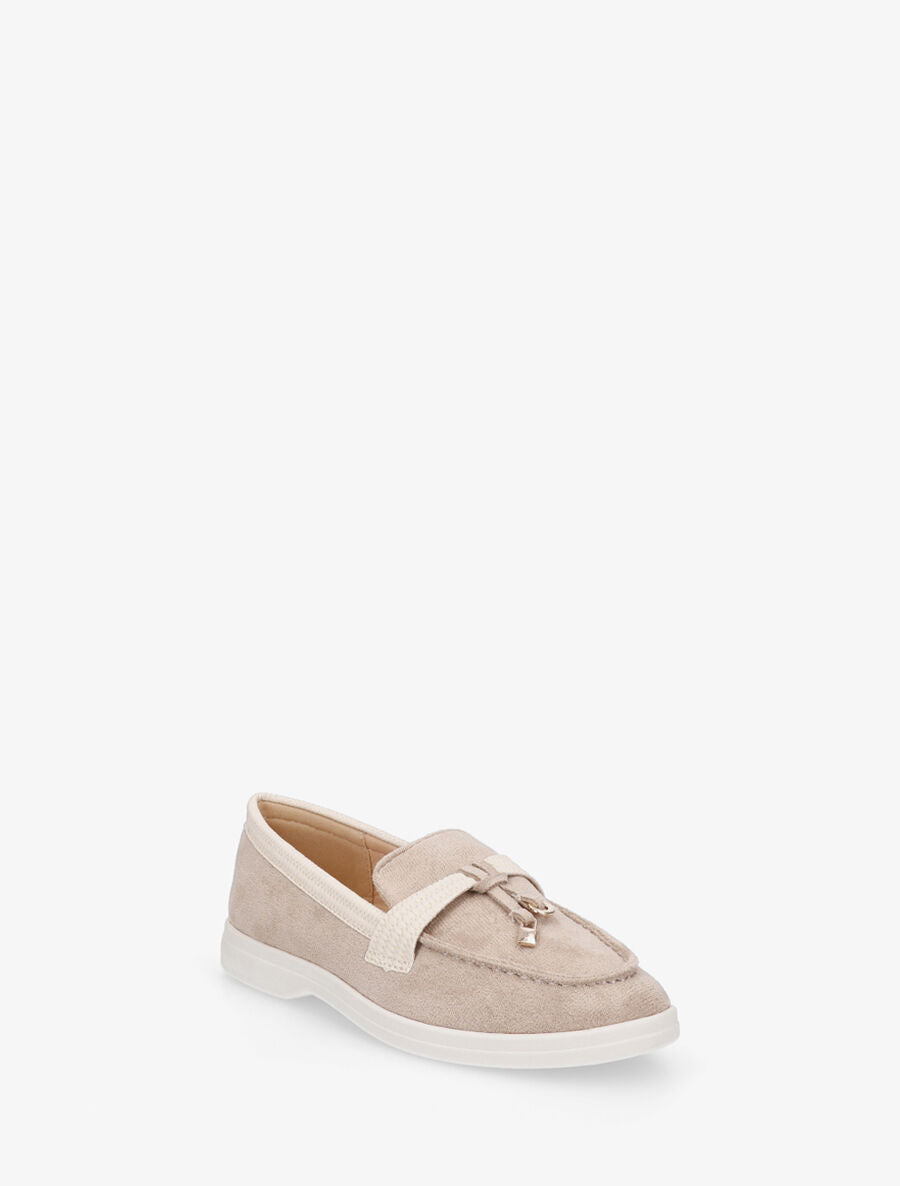 Mocassins plats à empiècement métal - Taupe - 2