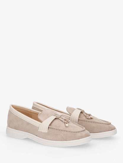 Mocassins plats à empiècement métal - Taupe - 4