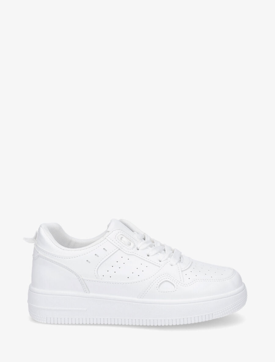 Baskets uni en simili - Blanc - 1