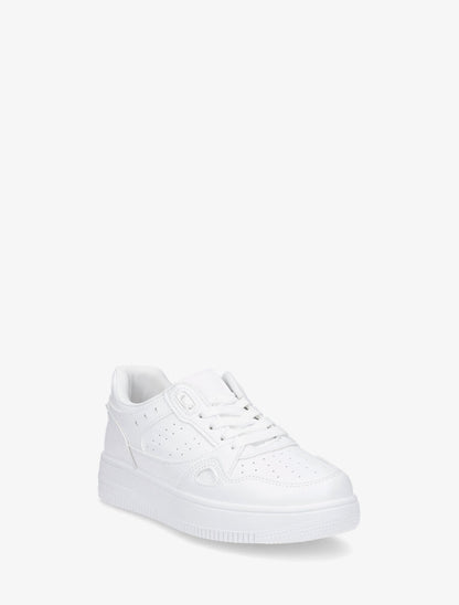 Baskets uni en simili - Blanc - 2