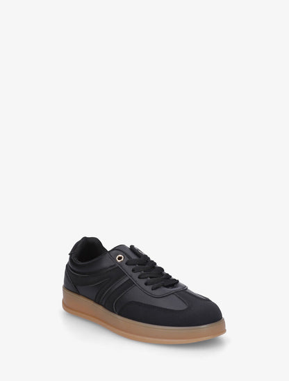 Sneakers à empiècement effet nubuck - Noir - 2