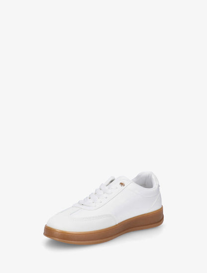 Sneakers à empiècement effet nubuck - Blanc - 3
