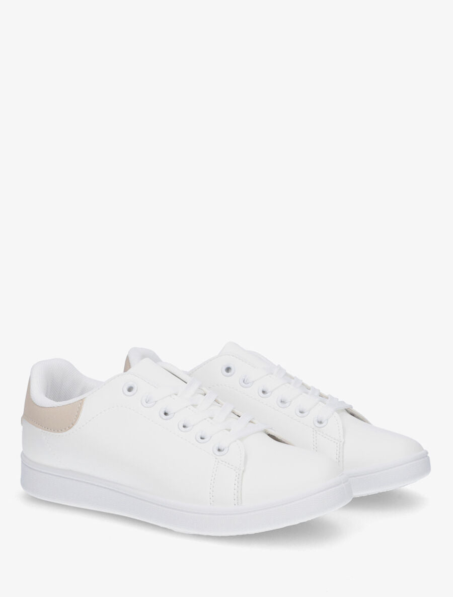 Sneakers classiques en simili - Beige - 4