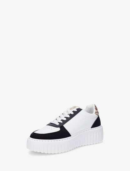 Sneakers à bandes pailletées en simili - Noir - 3