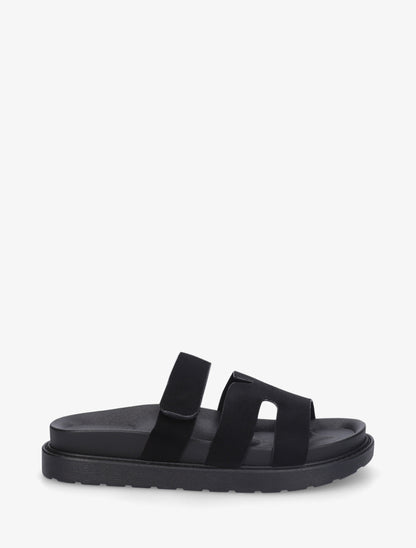 Sandalias de gamuza con cierre de velcro - Negro