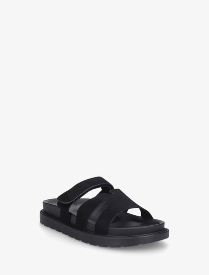 Sandalias de gamuza con cierre de velcro - Negro