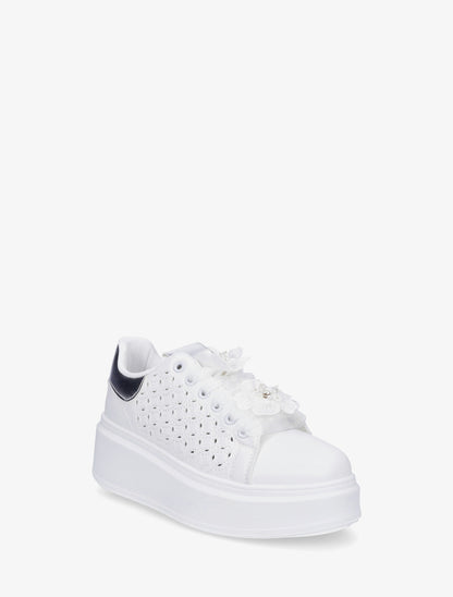 Sneakers à motif ajouré et contrefort nacré - Argent - 2