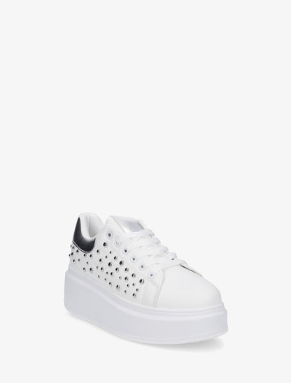 Baskets cloutées à semelle plateforme - Argent - 2