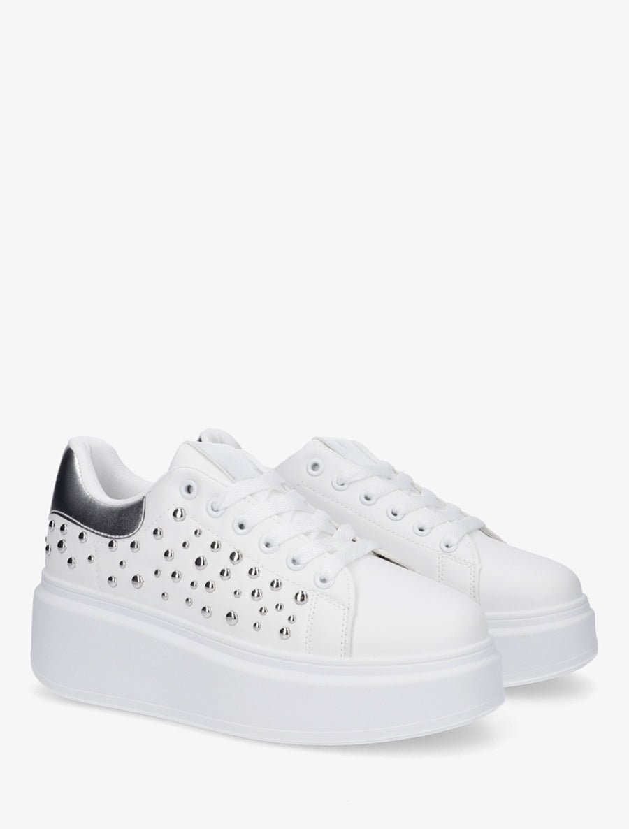 Baskets cloutées à semelle plateforme - Argent - 4
