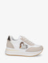 Sneakers à motif coeur et lacets stylisés - Taupe - 1
