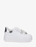 Sneakers à lacets en voile et empiècement bijoux - Argent - 1