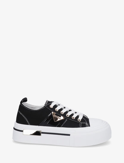 Sneakers unies à plaforme - Noir - 1