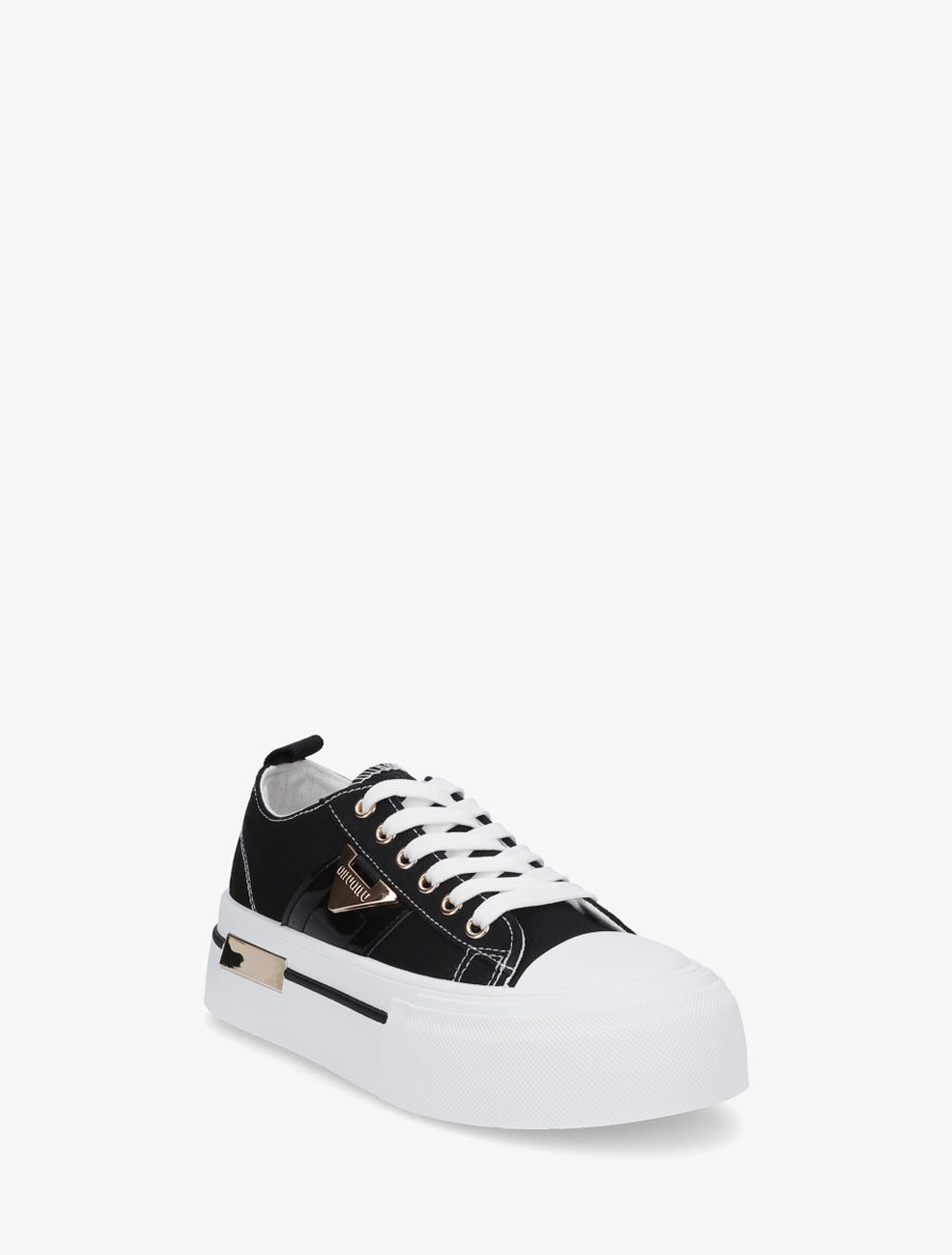 Sneakers unies à plaforme - Noir - 2