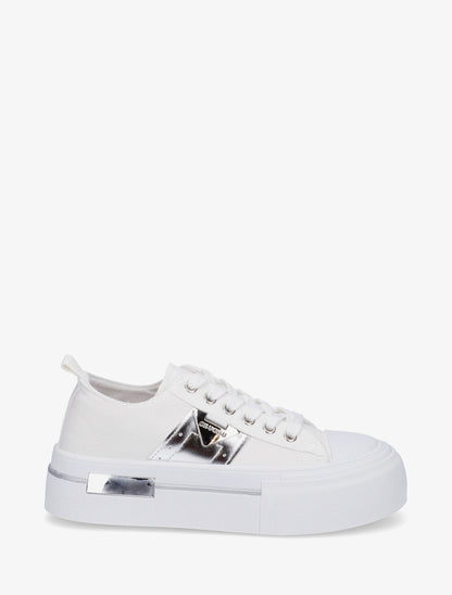 Sneakers unies à plaforme - Blanc - 1