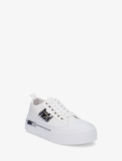 Sneakers unies à plaforme - Blanc - 2