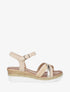 Sandales compensées à brides fantaisies - Beige - 1