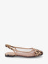 Ballerines plates en résille et suédine - Camel - 1