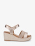 Sandales compensées python et suédine - Rose gold - 1