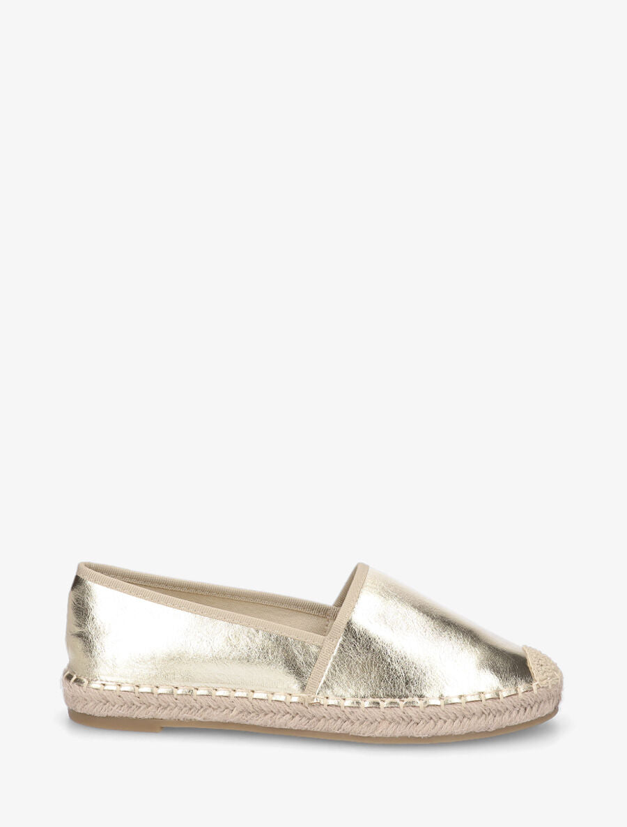 Espadrilles plates en simili nacré - Or - 1