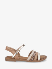 Nu-pieds en simili à brides dépareillés - Camel - 1