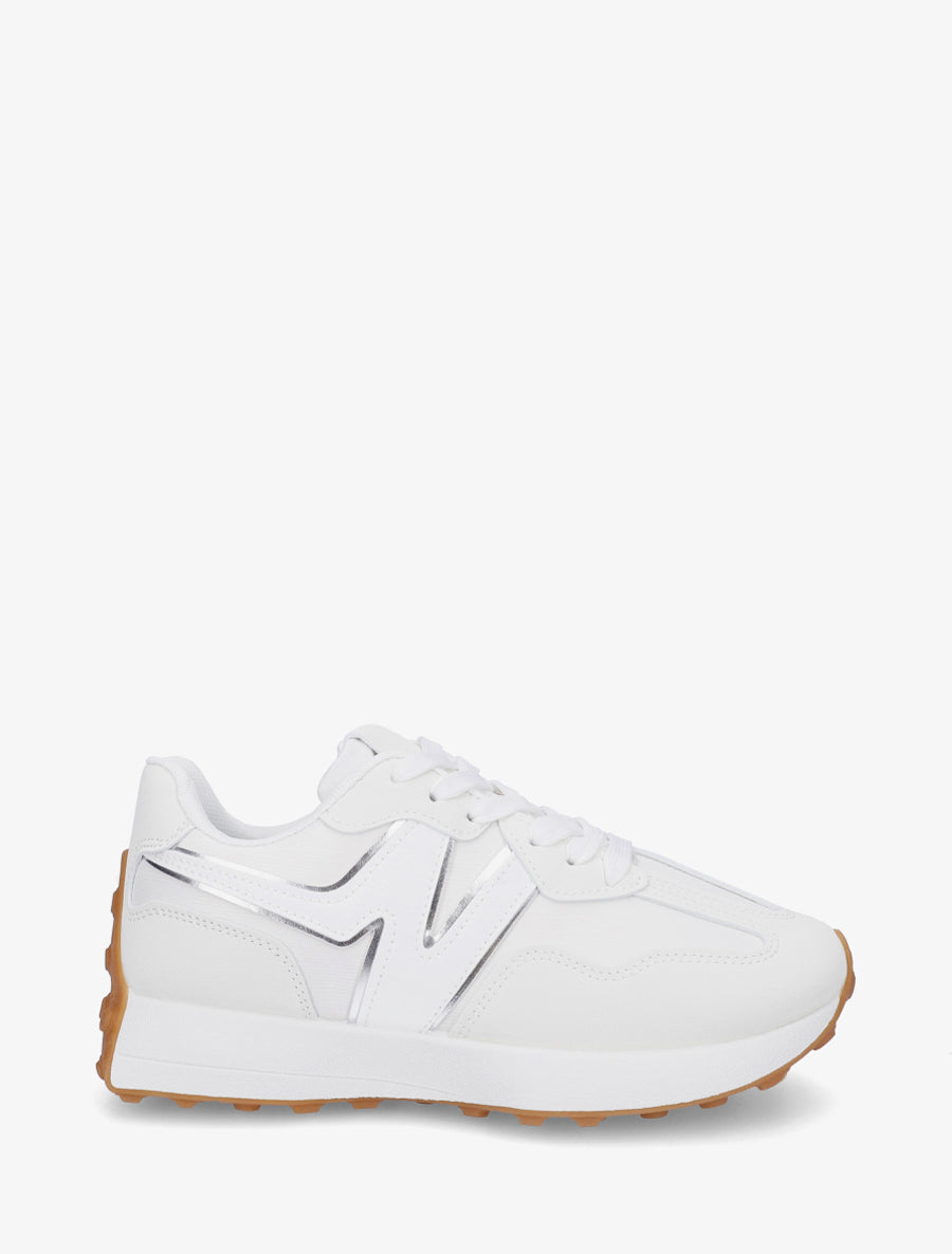Baskets en tissu et simili - Blanc - 1