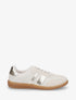 Sneakers plates en tissu à bandes contrastantes - Beige - 1