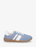 Sneakers plates en tissu à bandes contrastantes - Bleu - 1