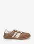 Sneakers plates en tissu à bandes contrastantes - Taupe - 1