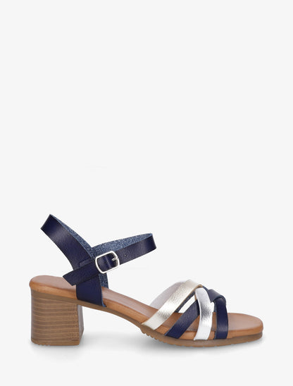 Sandales à brides entrelacées - Marine - 1
