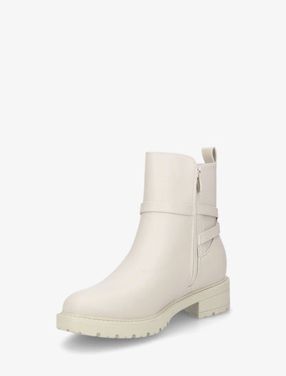 Bottines unies en simili - Beige - 3