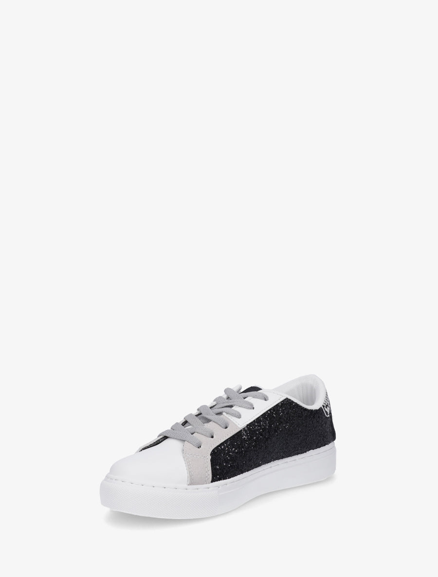 Sneakers en simili à motif étoile - Noir - 3