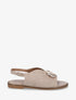 Nu-pieds en suédine à boucle à strass - Taupe - 1