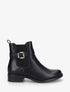 Bottines élastiquées en simili - Noir - 1