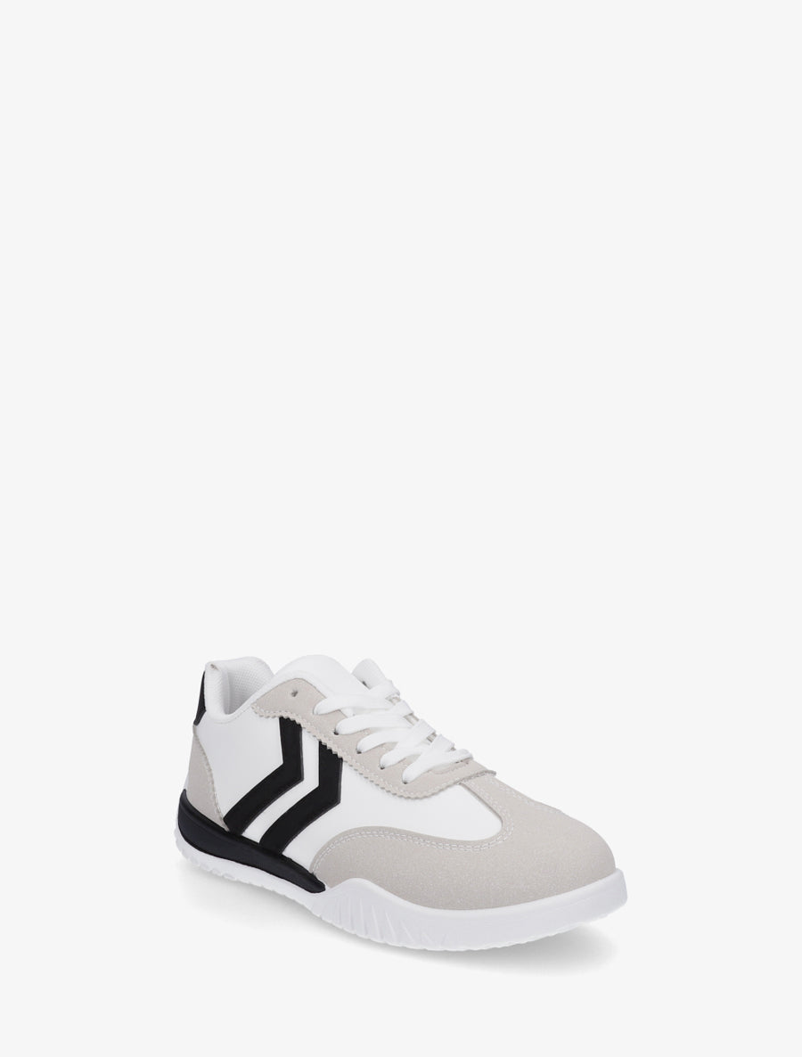 Baskets en simili à bandes - Blanc - 2